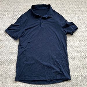 Men’s Navy Lululemon Evolution Short Sleeve Polo Shirt Size M